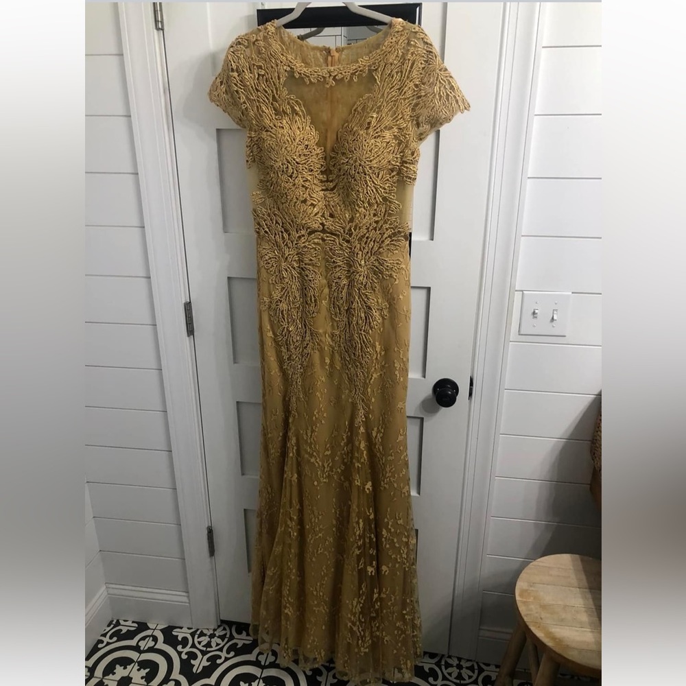Gold appliqué dress